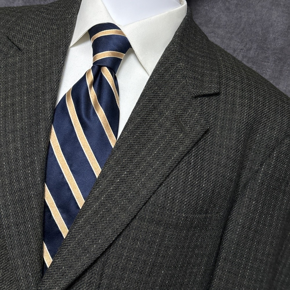 Vintage Bill Blass Sport Coat 44R Green Check Plaid Tweed Blazer Jacket USA Made